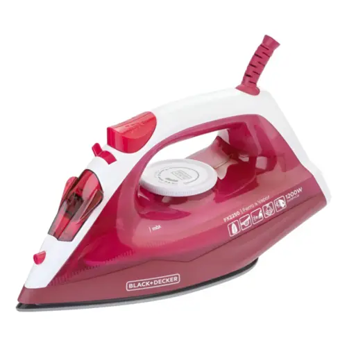 Ferro de Passar Roupa a Vapor Black + Decker Antiaderente 1200W 220V Rosa - FX2250-B2