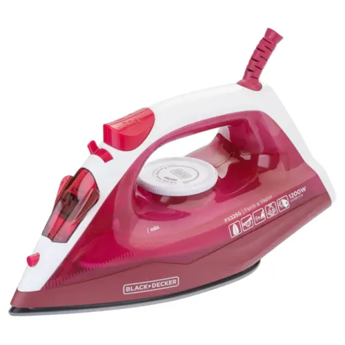 Ferro de Passar Roupa a Vapor Black + Decker Antiaderente 1200W 127V Rosa - FX2250-BR