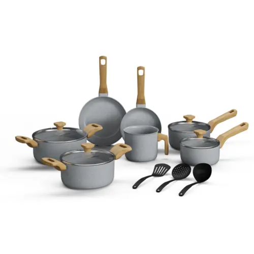 Jogo de Panelas Com 10 Peças Mimo Style Pratic Cook Vitrocerâmico Indução Grafite - 9766