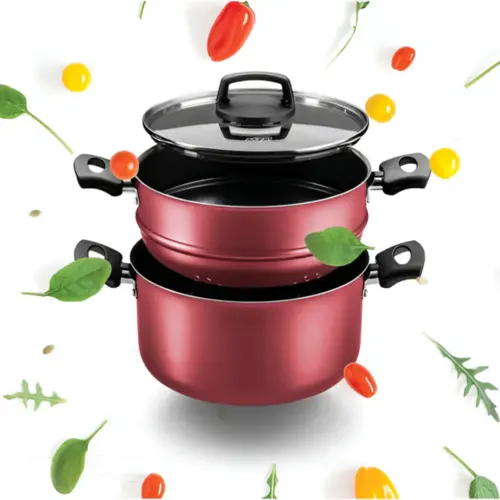 Panela a Vapor MTA Cozivapor Cristal 3 em 1 20cm 3.2L Cereja - 8962