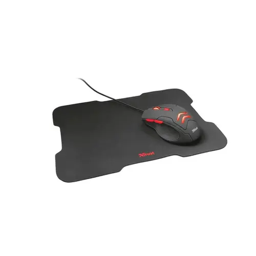 Kit Mouse Gamer e Mousepad Trust Ziva Preto - T21963