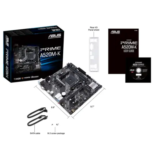 Placa-mãe Asus para AMD AM4 Prime A520M-K 2xDDR4 mATX - 90MB1500-M0EAY0 - Recondicionado