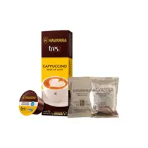 Kit com 1 Mini Alfajor de Chocolate + 1 Mini Alfajor de Chocolate Branco  + Cápsulas de Cappuccino com Doce de Leite C/10 unidades