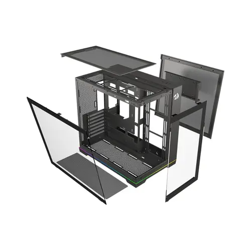Gabinete Gamer Redragon Scalpel Argba sem Fan Preto GC-628