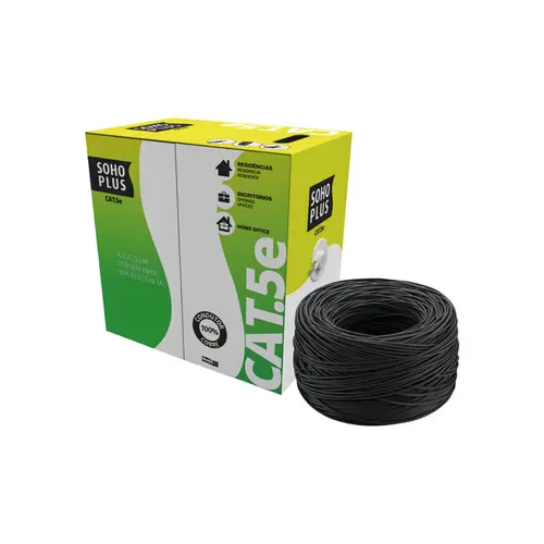 Cabo de Rede Furukawa CAT.5E Sohoplus U/UTP Ethernet 305 Metros Preto - 23200100