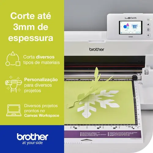 Máquina de Corte Brother ScanNCut Wifi USB 110V Branco/Verde - SDX85 - Recondicionado