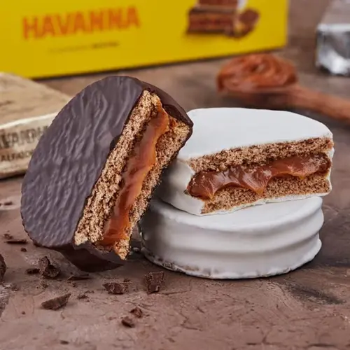 Kit Caixa Alfajor Havanna Sortidos C/6 unidades + 10 Havannitas Ao Leite Com Doce De Leite