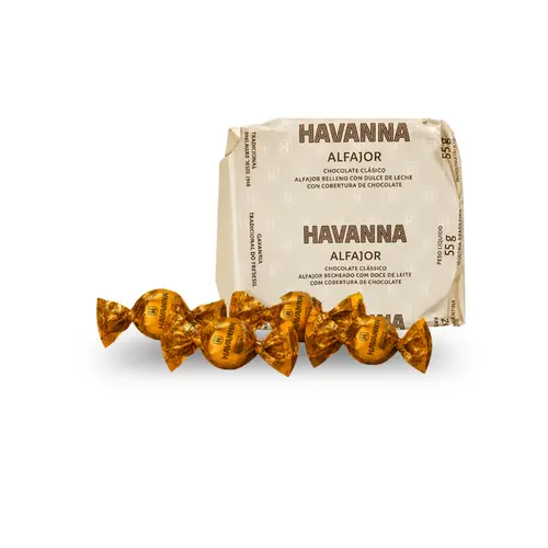 Kit com 4 Alfajores Chocolate ao Leite + 10 Havannitas Ao Leite Com Doce De Leite