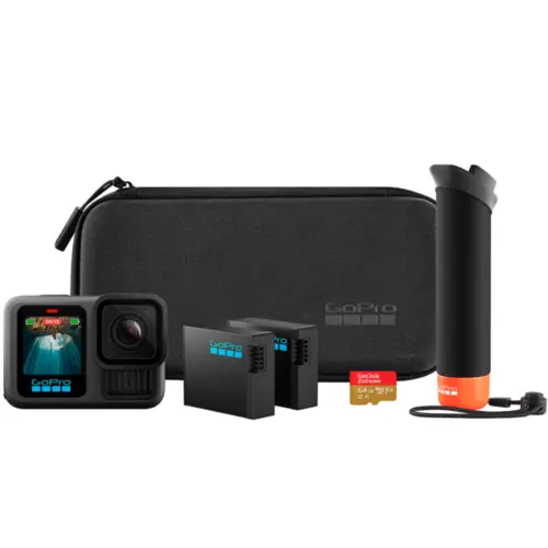 Câmera GoPro HERO 13 Bundle + The handler + 2 Baterias + 64GB 5,3K HLG HDR IPX7 CHDRB-131-RW Preto - Recondicionado