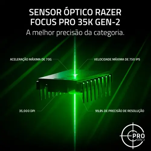 Mouse Gamer Razer Viper V3 Pro sem fio 35000 DPI Preto - RZ01-05120100-R3U1