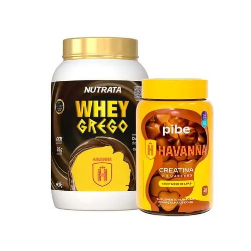 Kit Pote de Creatina em goma & Whey Grego Doce de Leite com Chocolate Belga 450g
