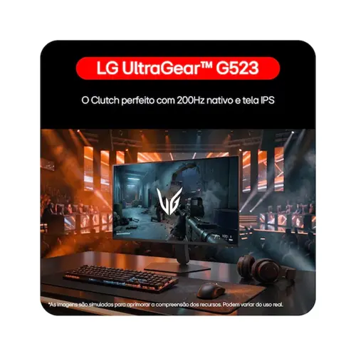Monitor Gamer LG UltraGear 25" FHD IPS 200Hz 1ms HDR10 FreeSync Premium HDMI DP 25G523B-B.AWZM