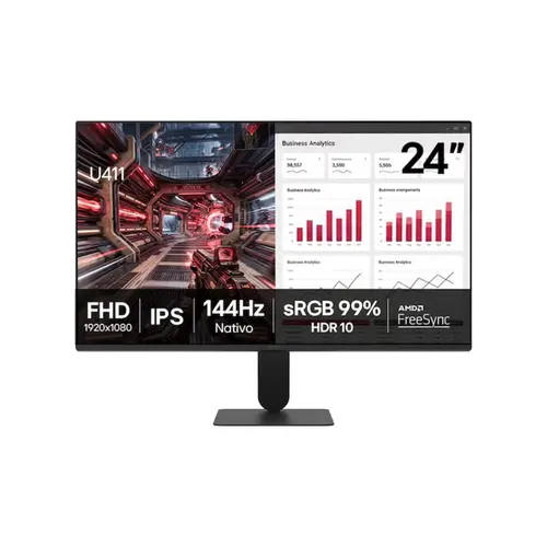 Monitor Gamer 24'' LG FHD 144Hz 1ms HDR10 HDMI VGA - 24U411B-B.AWZM