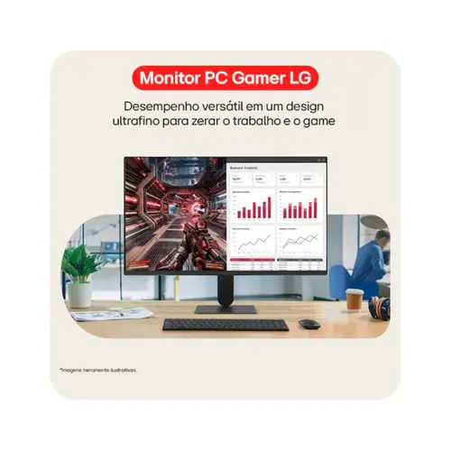 Monitor Gamer 24'' LG FHD 144Hz 1ms HDR10 HDMI VGA - 24U411B-B.AWZM