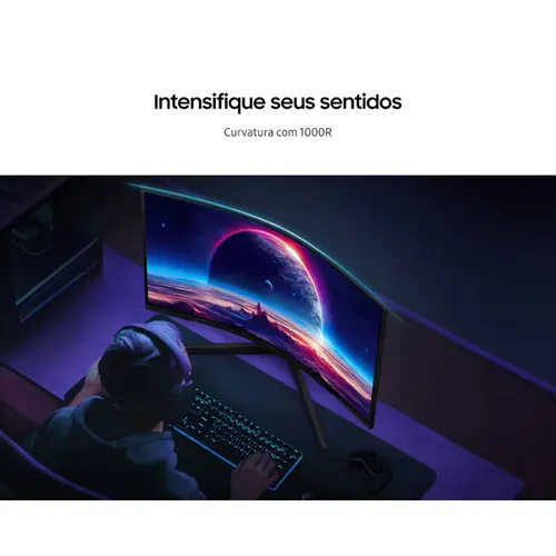 Monitor Gamer Curvo 32'' Samsung Odyssey G5  QHD HDR10 165Hz 1ms HDMI DP Freesync Pivot - LS32CG552ELMZD