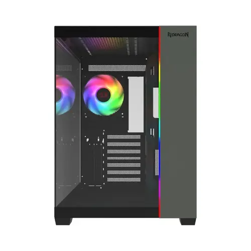 Gabinete Gamer Redragon Tesseract Mid Tower ATX ARGB Lateral em Vidro Sem FANs Preto - CA-614B