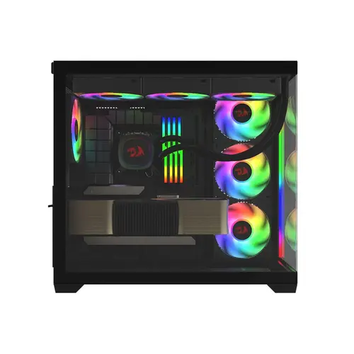 Gabinete Gamer Redragon Tesseract Mid Tower ATX ARGB Lateral em Vidro Sem FANs Preto - CA-614B