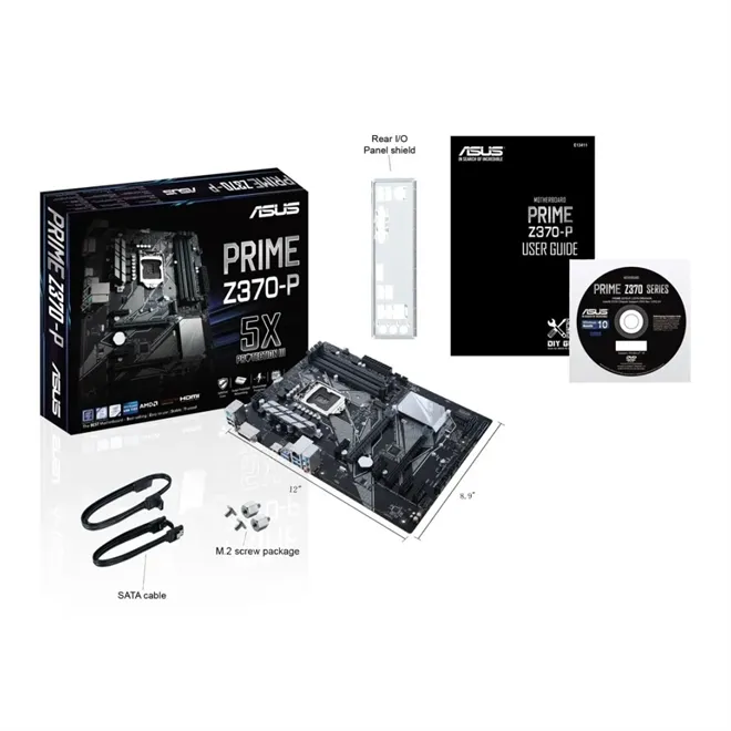 Placa-Mãe Asus p/ Intel 1151 Prime Z370-P 4xDDR4 ATX - Placa-Mãe