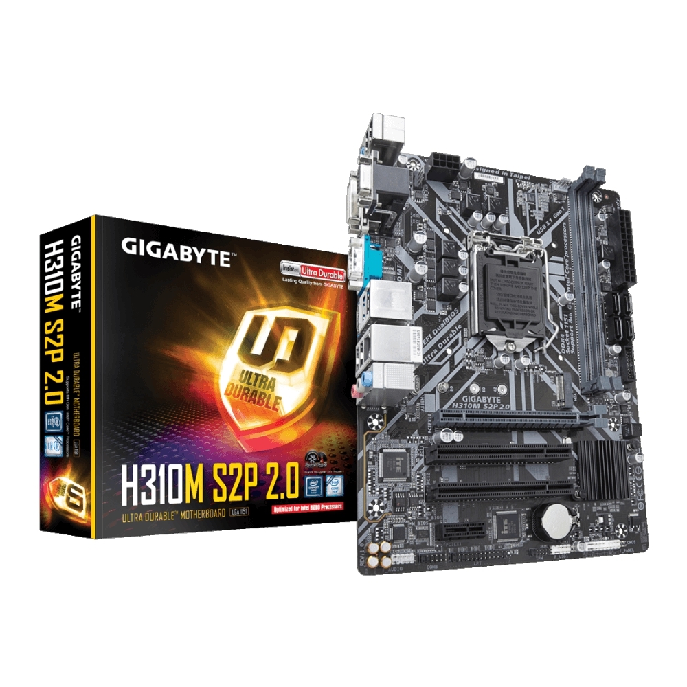 Placa-Mãe Gigabyte p/ Intel 1151 H310M S2P 2.0 2xDDR4 mATX