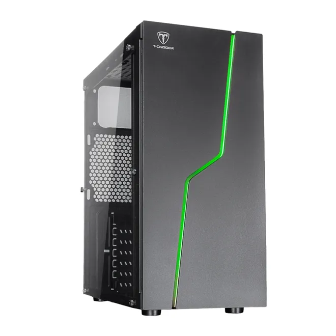 Gabinete Gamer T-Dagger Jax RGB Mid Tower ATX Preto T-TGC280