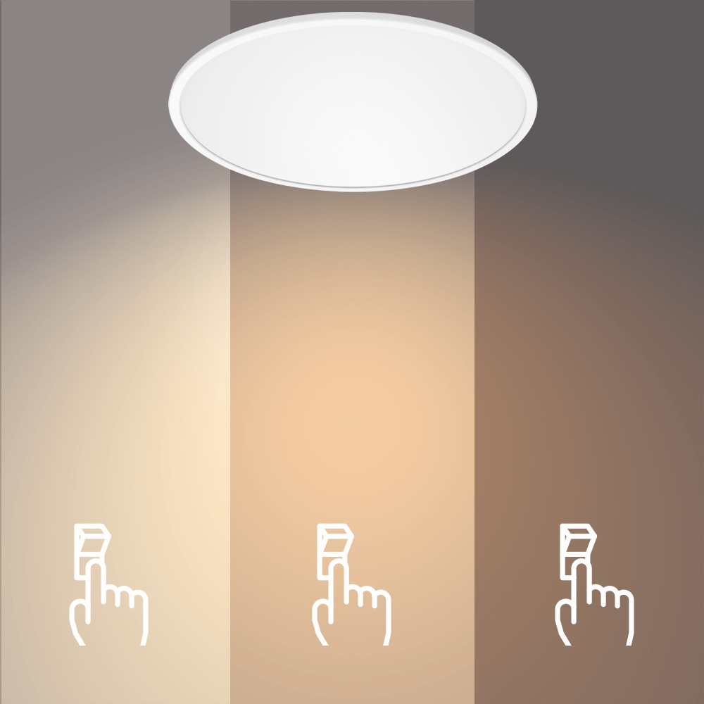 Luminária Led Philips CL550 redonda dimerizável 22W luz amarela bivolt