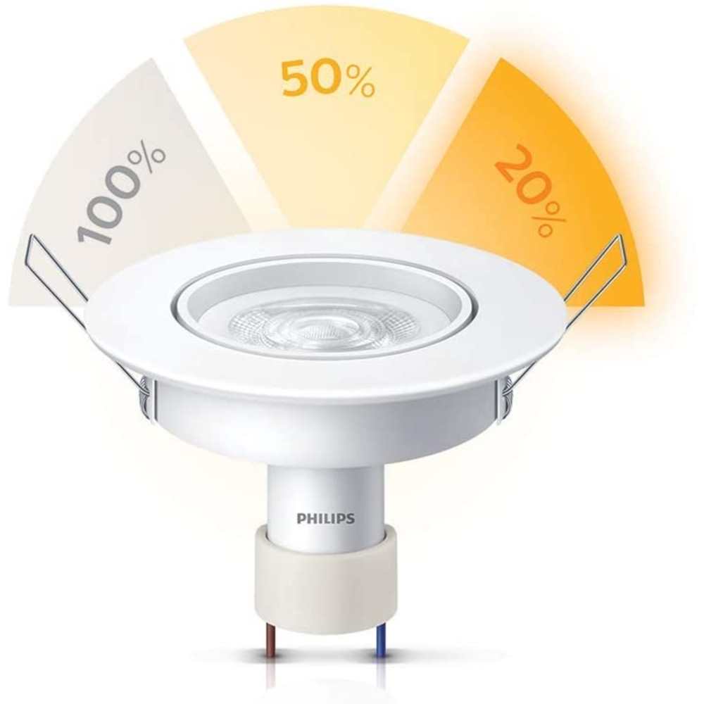 Luminária Led Philips Spot quadrada Dim 5W luz amarela bivolt base GU10