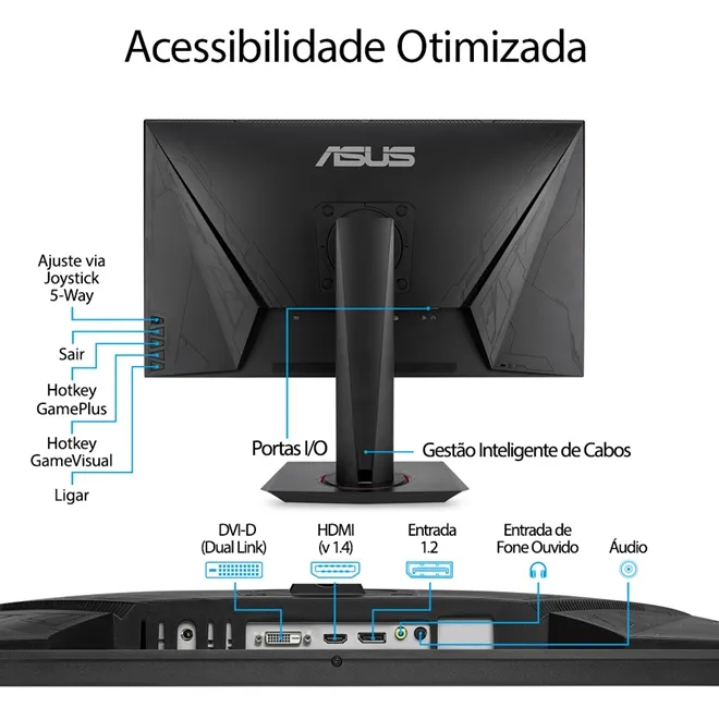 Monitor gamer Asus VG278QR 27.5'' Full HD 165HZ 0,5MS TN HDMI DP G